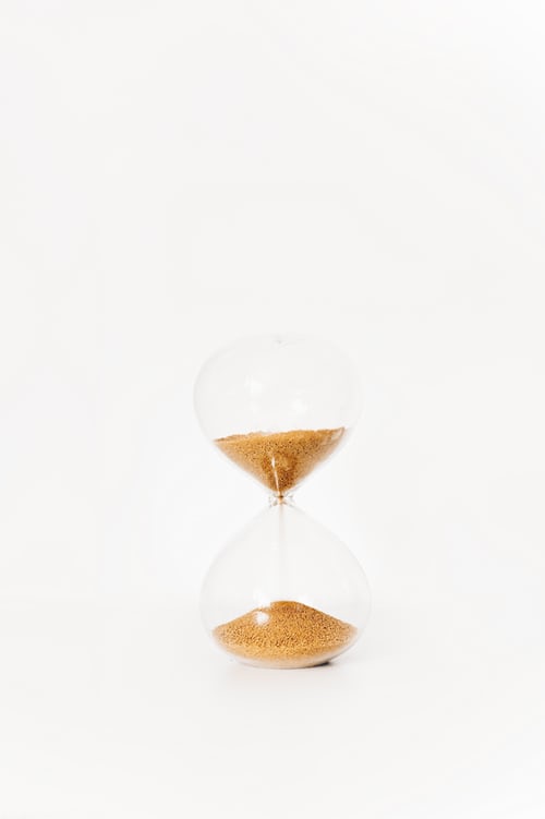 hourglass in white background